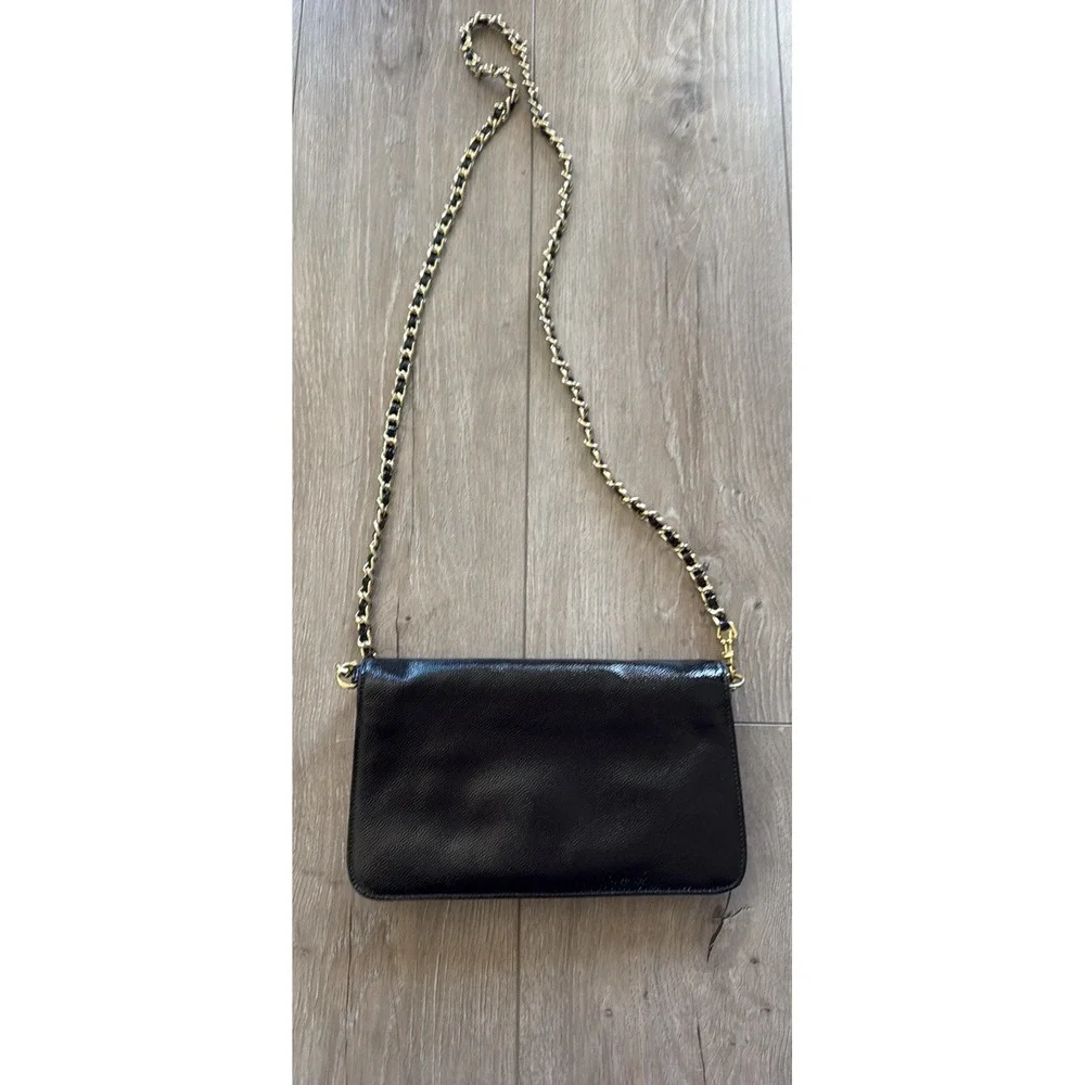 Tory Burch ADALYN' BLACK CLUTCH/SHOULDER BAG With Gold Hardware‎